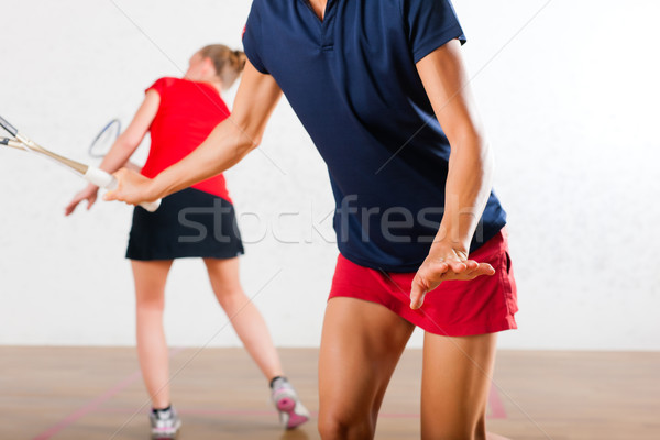 Squash raquette sport gymnase femmes concurrence Photo stock © Kzenon