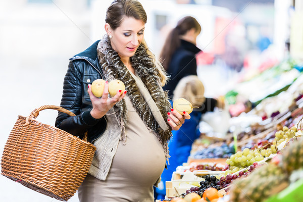 [[stock_photo]]: Femme · enceinte · Shopping · marché · femme