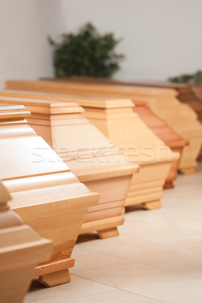 Coffins in shop of mortician Stock photo © Kzenon