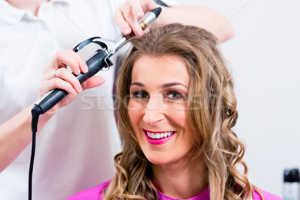 Vásárló fodrász haj spray szalon Stock fotó © Kzenon