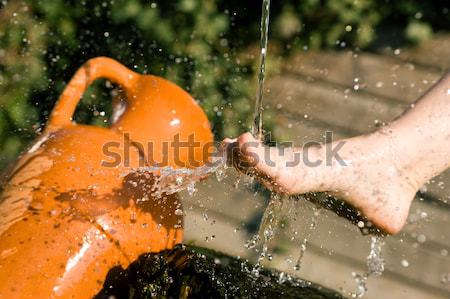 Hydroterapia splash zimno wody stóp alternatywa Zdjęcia stock © Kzenon