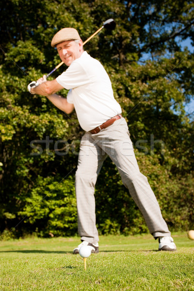 Senior player golf teeing Stock photo © Kzenon