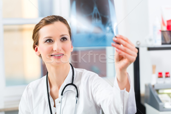 компетентный врач Xray изображение радиология женщины Сток-фото © Kzenon