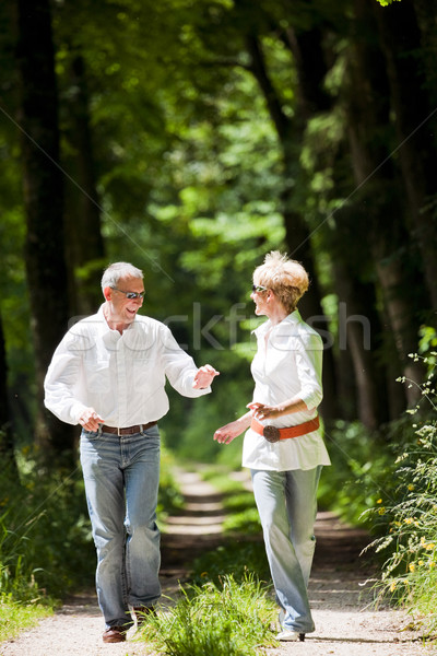 Happy mature couple outdoors Stock photo © Kzenon