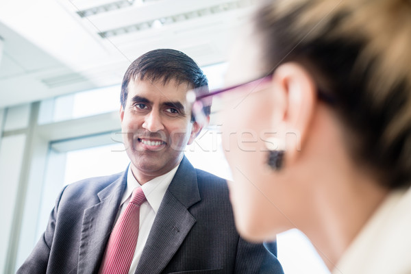 CEO lächelnd Sekretär Büro indian Business Stock foto © Kzenon