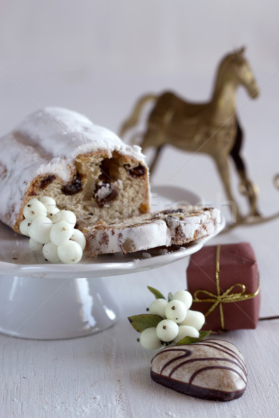 Stock photo: Christmas cake stollen (keks) and gingerbread