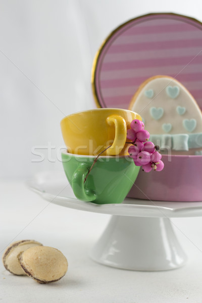 Easter cake - mazurek and easter candies  Stock photo © laciatek