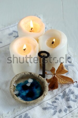 Cera tradizione candela sera previsioni mano Foto d'archivio © laciatek