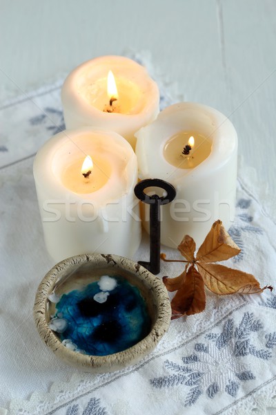 Cera tradizione candela sera previsioni mano Foto d'archivio © laciatek