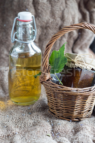 lavender syrup and fig jam Stock photo © laciatek