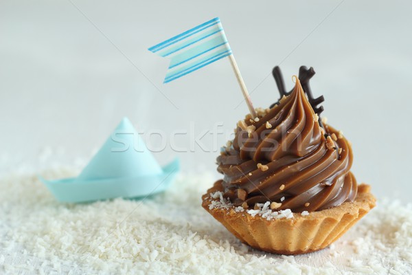 cupcake with blue flag Stock photo © laciatek