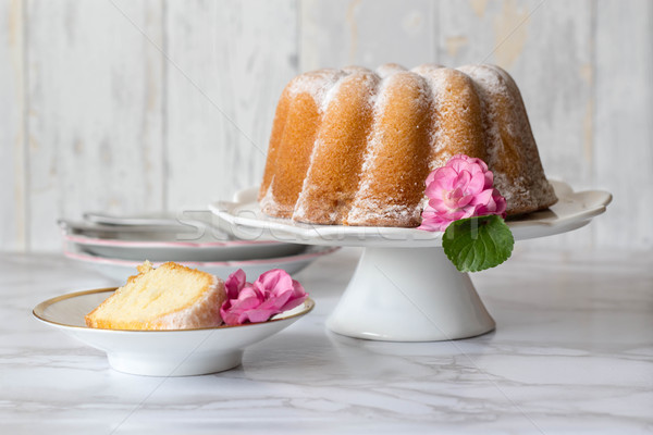Пасха вкусный сметана фунт торт весенние цветы Сток-фото © laciatek