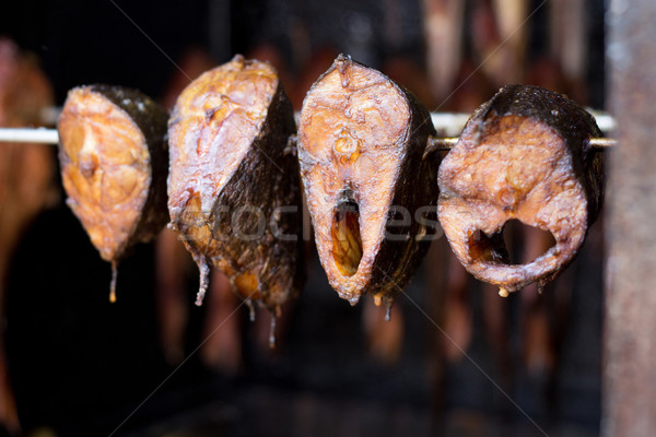 Ahumado peces salmón mar humo océano Foto stock © laciatek