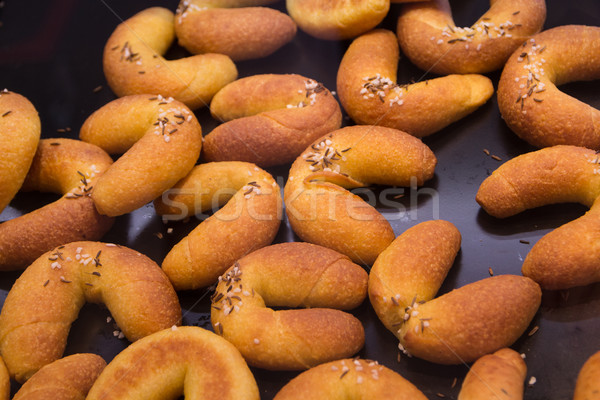 crescent corn roll - traditional snack called Mediteranska kiflica Stock photo © laciatek