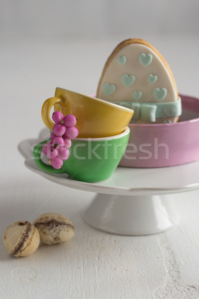 Easter cake - mazurek and easter candies  Stock photo © laciatek