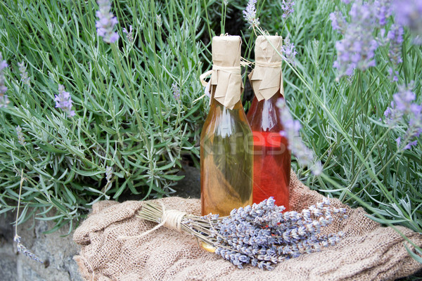 Traditioneel eigengemaakt lavendel salie siroop home Stockfoto © laciatek