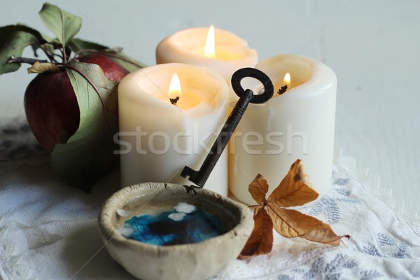 divination of wax Stock photo © laciatek