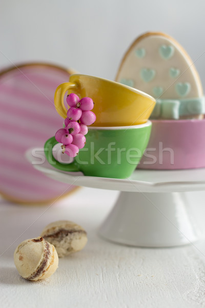 Easter cake - mazurek and easter candies  Stock photo © laciatek