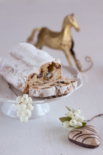Stock photo: Christmas cake stollen (keks) and gingerbread