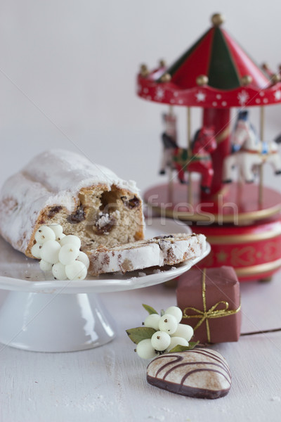Stock photo: Christmas cake stollen (keks) and gingerbread