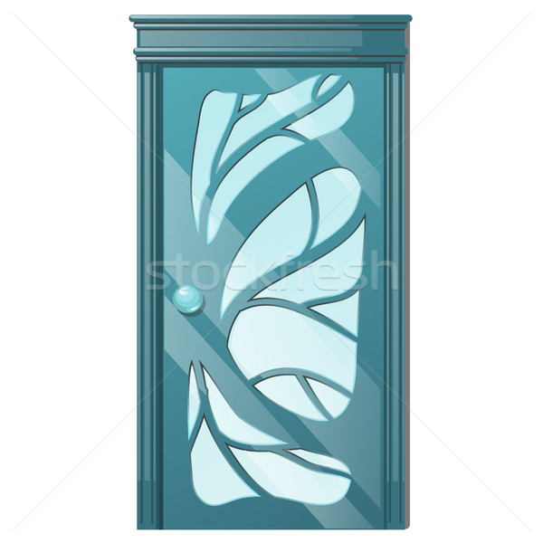 Entrance door with exquisite ornamentation. Vector illustration. Stock photo © Lady-Luck