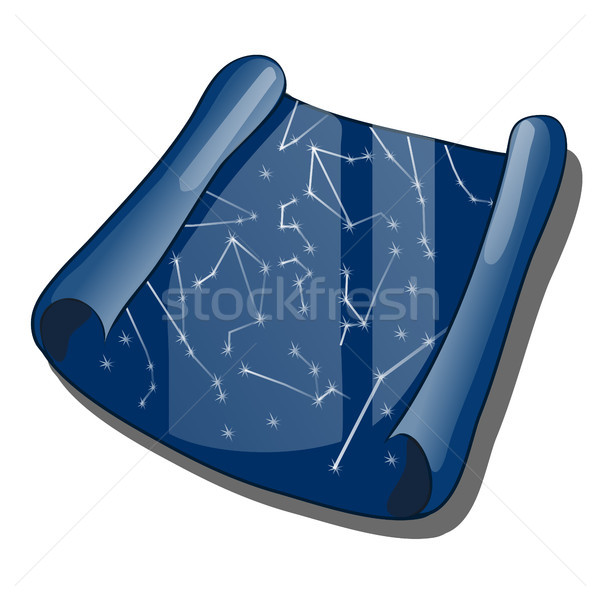 A scroll with a map of the constellations isolated on a white background. Cartoon vector close-up il Stock photo © Lady-Luck