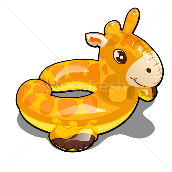 Rubber ring for swimming in the shape of a giraffe isolated on a white background. Vector illustrati Stock photo © Lady-Luck