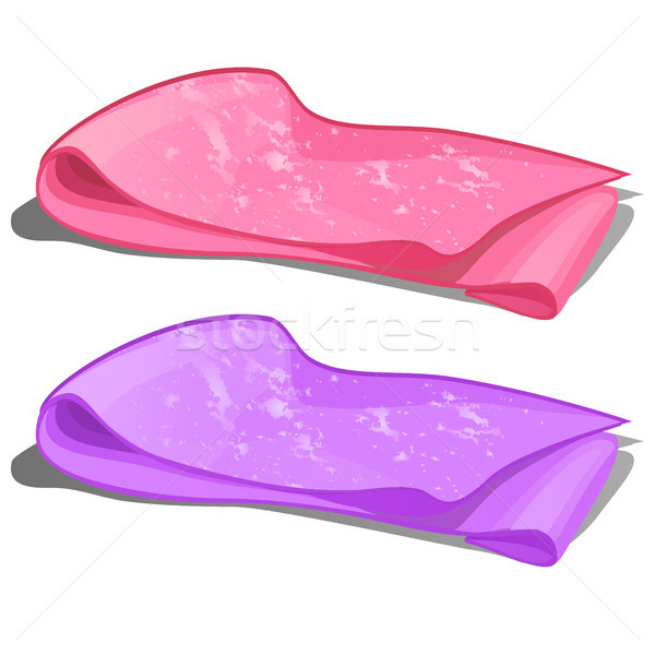 Two pieces of stained tissue isolated on a white background. Vector cartoon close-up illustration. Stock photo © Lady-Luck