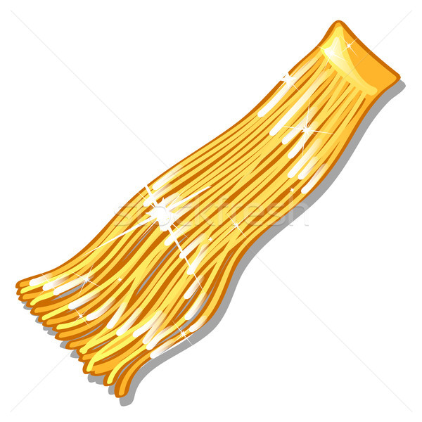 Christmas Golden tinsel isolated on white background. Vector cartoon close-up illustration. Stock photo © Lady-Luck