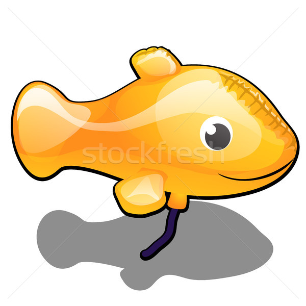 Inflatable balloon in the form of a yellow fish isolated on a white background. Vector illustration. Stock photo © Lady-Luck