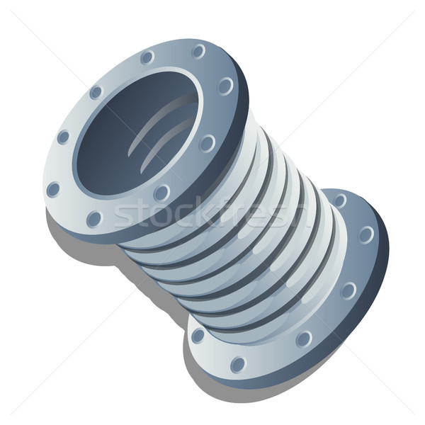 Stock photo: The inductance coil isolated on white background. Vector illustration.