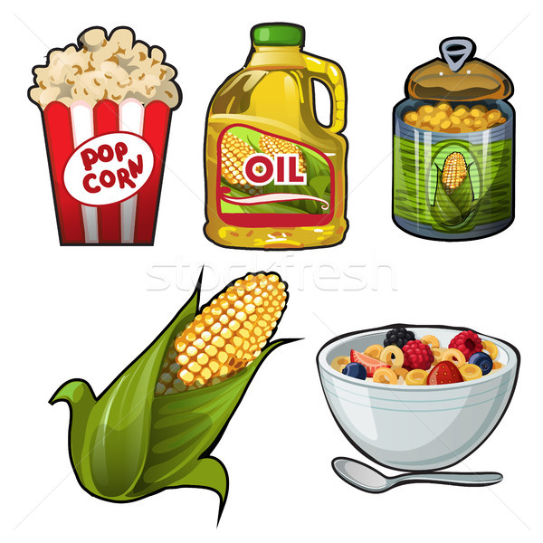 Сток-фото: набор · вкусный · полезный · продовольствие · кукурузы · изолированный