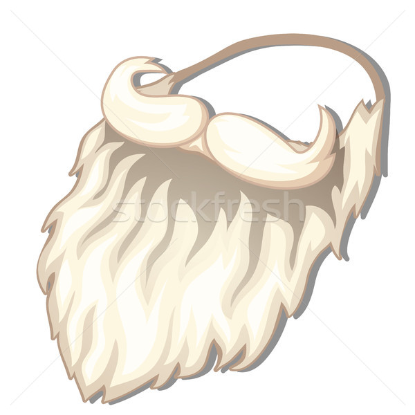 Fake beard and mustache Santa Claus isolated on white background. Vector cartoon close-up illustrati Stock photo © Lady-Luck