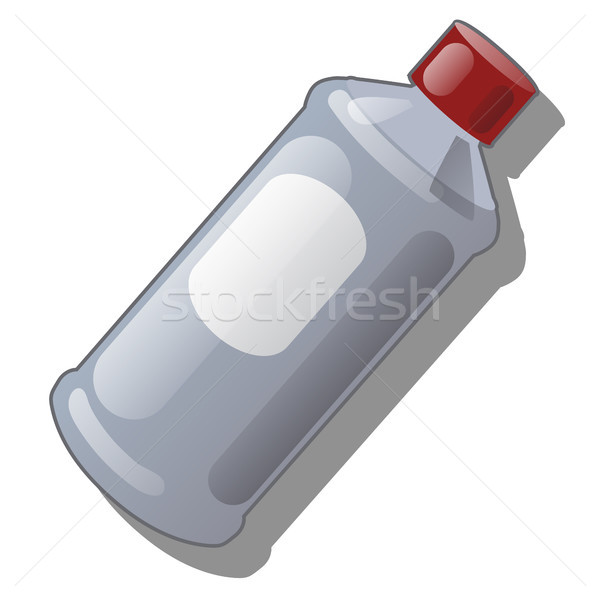 Bottiglia grigio plastica rosso cap isolato Foto d'archivio © Lady-Luck