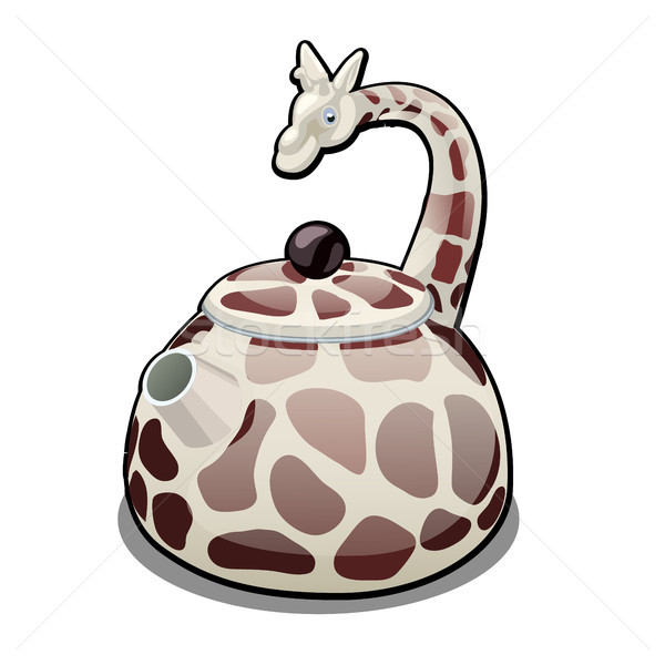 Ketel vorm giraffe geïsoleerd witte water Stockfoto © Lady-Luck
