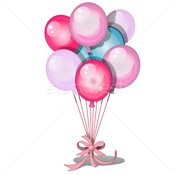 Set of colorful balloons isolated on white background. Sketch for greeting cards, festive posters or Stock photo © Lady-Luck