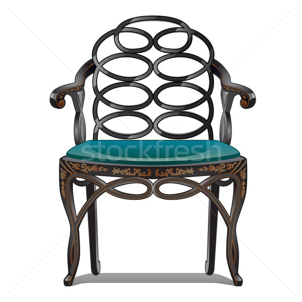 Stock foto: Jahrgang · Stuhl · isoliert · weiß · mittelalterlichen · Möbel