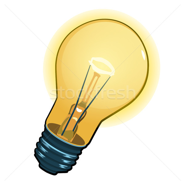 Light bulb color isolated on white background. Vector cartoon close-up illustration. Stock photo © Lady-Luck