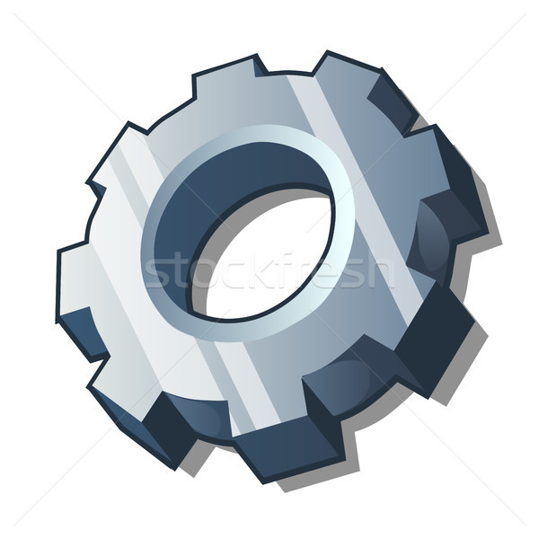 Steel gear isolated on a white background. Cartoon vector close-up illustration. Stock photo © Lady-Luck