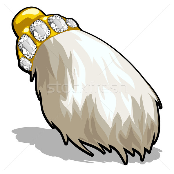 Talisman charm rabbit foot with gold encrusted with diamonds. Mascot isolated on white background. V Stock photo © Lady-Luck