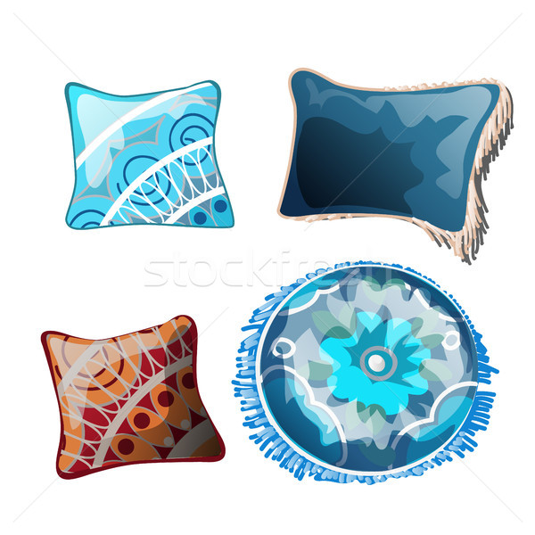 Set of cushions for the interior. Vector illustration. Stock photo © Lady-Luck