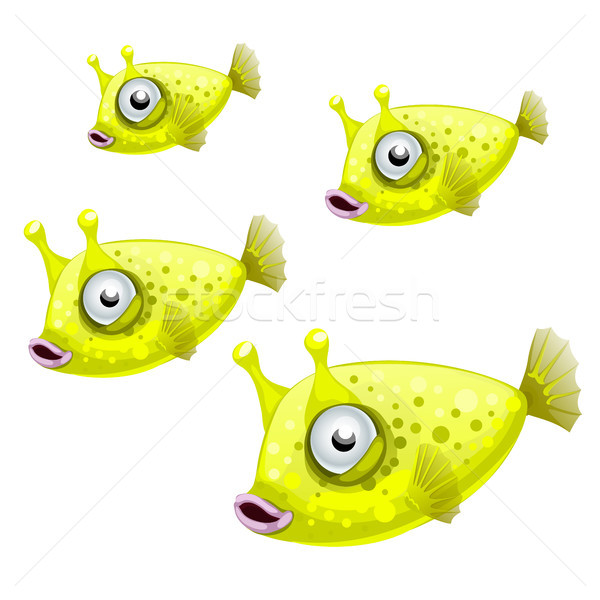 A set of cowfish isolated on white background. Vector cartoon close-up illustration. Stock photo © Lady-Luck