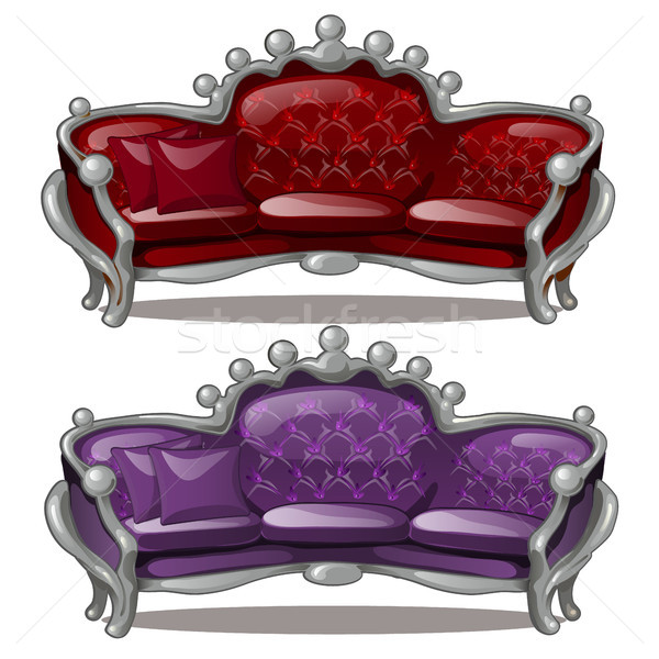 Two Royal sofa isolated on a white background. Cartoon vector close-up illustration. Stock photo © Lady-Luck