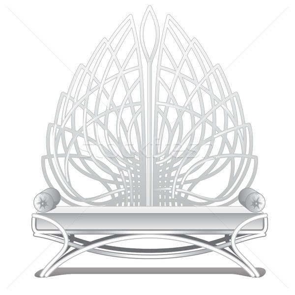 Luxury bench in white with padded armrests. Vector illustration. Stock photo © Lady-Luck