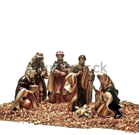 Crăciun scena Isus trei intelept bărbaţi Imagine de stoc © lalito