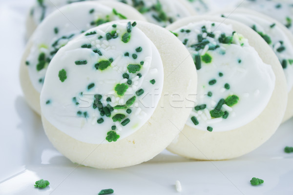 Biały Shamrock cukru cookie zielone słodkie Zdjęcia stock © LAMeeks