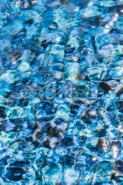 Mozog víz medence kék csempézett szökőkút Stock fotó © LAMeeks