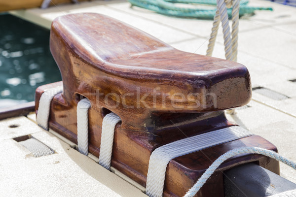 Pokład żeglarstwo wody drewna Zdjęcia stock © LAMeeks