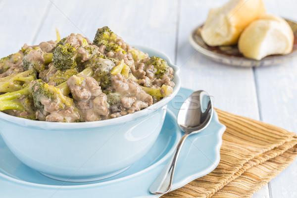 Hamburger brocoli sol boeuf cuit champignons [[stock_photo]] © LAMeeks