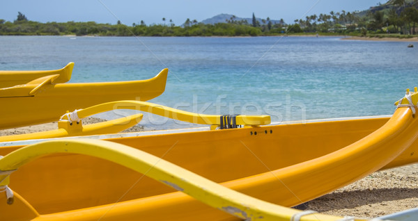 Outrigger Canoes at Maunalua Bay Stock photo © LAMeeks